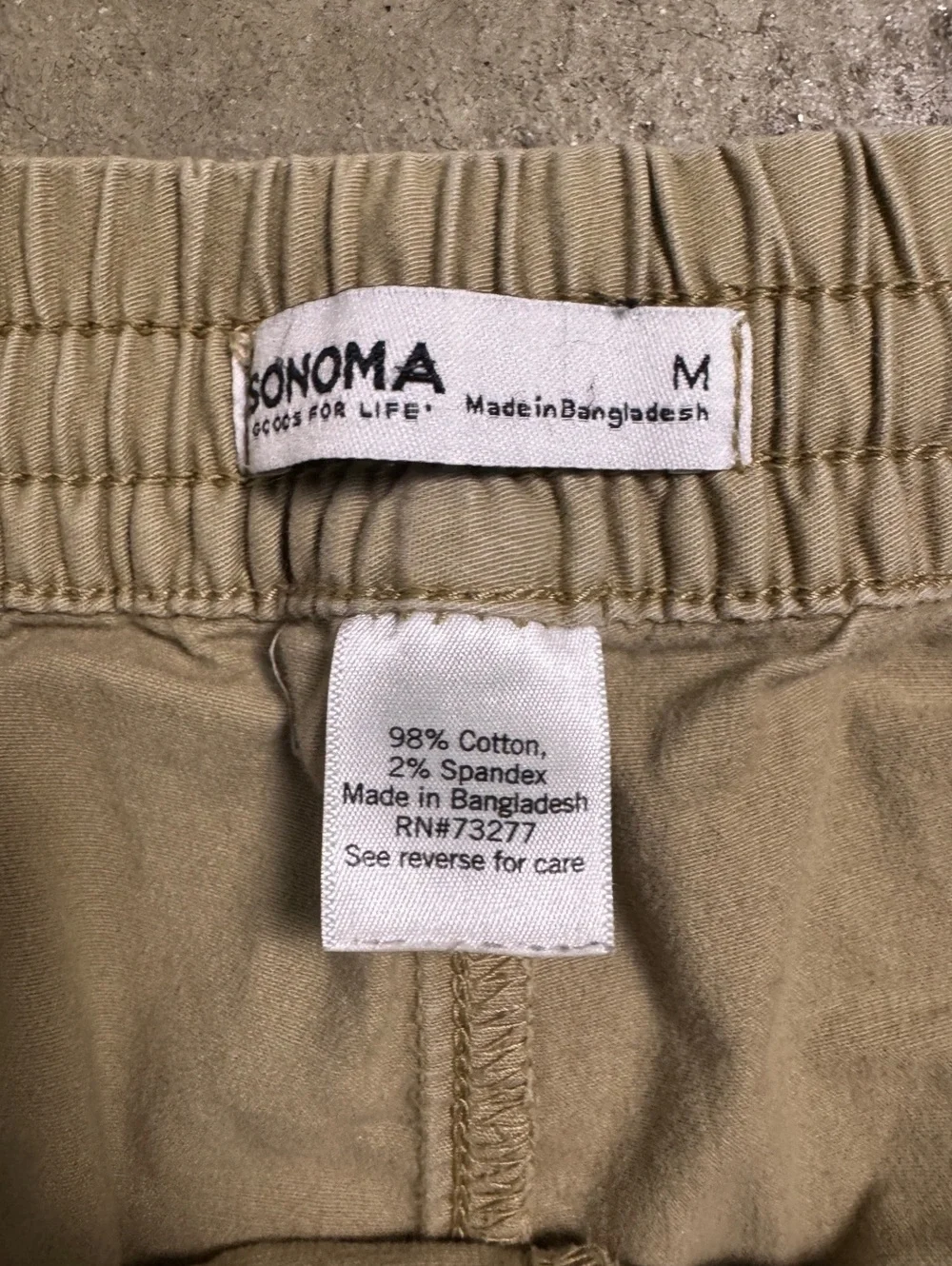 Sonoma Goods For Life Tan Chino Pull On Shorts Size M